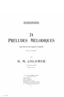 Partition Livre 1 (Nos.1-12), 24 Préludes mélodiques dans tous les tons majeurs et mineurs