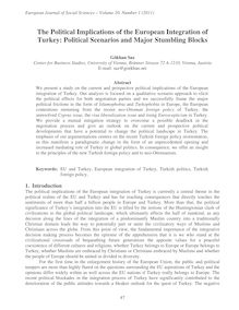 The Political Implications of the European Integration of Turkey ...