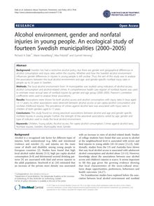 Alcohol environment, gender and nonfatal injuries in young people. An ecological study of fourteen Swedish municipalities (2000–2005)