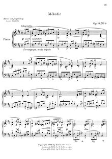 Partition No.9 - Mélodie, 10 Pièces mignonnes, Op.77, Moszkowski, Moritz