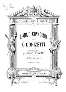 Partition complète, Linda di Chamounix, Melodramma semiserio in tre atti