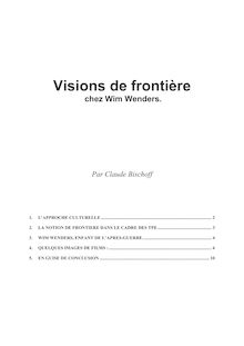 Visions de frontière chez Wim Wenders