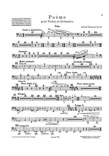 Partition Tuba, Poème, Op.25, Chausson, Ernest