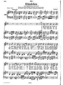 Partition complète, transposition pour low voix, Ständchen (Horch! Horch! die Lerch!), D.889
