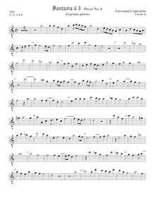 Partition ténor viole de gambe, octave aigu clef, Fantasia pour 5 violes de gambe, RC 33