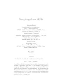 Young integrals and SPDEs
