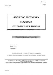 Btsenvebat 2005 sciences physiques