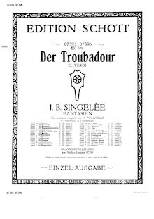 Partition Piano et violon Score, Fantaisie sur des motifs de l opéra  Il Trovatore , Op.94