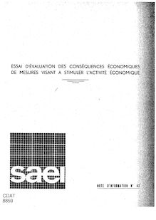 Essai d évaluation des conséquences économiques de mesures visant à stimuler l activité économique - Note d information n°42 - décembre 1967