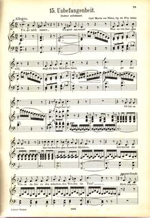 Partition No., Unbefangenheit, 6 chansons, Weber, Carl Maria von