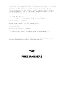 The Free Rangers - A Story of the Early Days Along the Mississippi