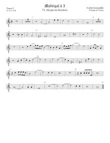 Partition ténor viole de gambe 2, octave aigu clef, Madrigali A Cinque Voci. Quatro Libro par Carlo Gesualdo