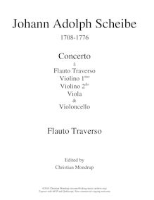 Partition Flauto traverso solo, 2 flûte concerts, Scheibe, Johann Adolph par Johann Adolph Scheibe