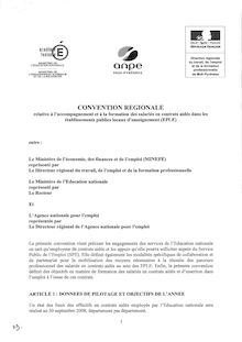 Convention régionale relative l accompagnement et la formation des contrats aidés dans les EPLE
