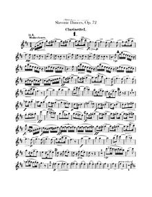 Partition clarinette 1, 2, Slavonic Dances, Slovanské tance, Dvořák, Antonín