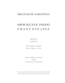 Partition complète, Odwieczne pieśni, F minor, Karłowicz, Mieczysław