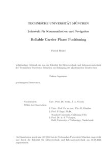 Reliable carrier phase positioning [Elektronische Ressource] / Patrick Henkel