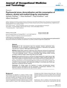 Psychosocial stress, demoralization and the consumption of tobacco, alcohol and medical drugs by veterinarians