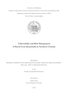 Vulnerability and risk management of rural farm households in Northern Vietnam [Elektronische Ressource] / presented by Isabel Fischer