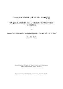 Partition complète, O quam suavis est Domine spiritus tuus, Corfini, Jacopo