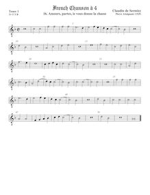 Partition ténor viole de gambe 1, octave aigu clef, French Chanson