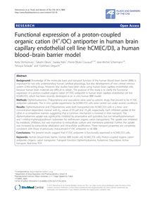 Functional expression of a proton-coupled organic cation (H+/OC) antiporter in human brain capillary endothelial cell line hCMEC/D3, a human blood–brain barrier model