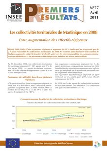 Les  collectivités territoriales de Martinique en 2008 : Forte  augmentation des effectifs régionaux