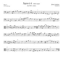 Partition viole de basse 1, Airs pour 4 violes de gambe avec orgue