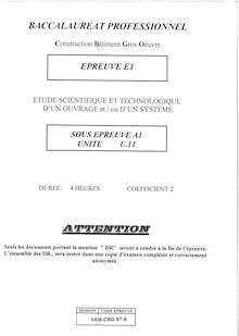 Bacpro construction etude scientifique et technologique d un ouvrage et ou d un systeme 2004