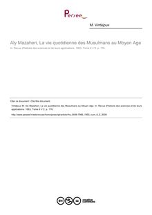 Aly Mazaheri, La vie quotidienne des Musulmans au Moyen Age  ; n°2 ; vol.6, pg 176-176