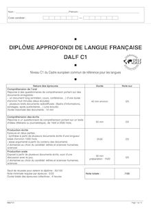 DIPLÔME APPROFONDI DE LANGUE FRANÇAISE DALF C1