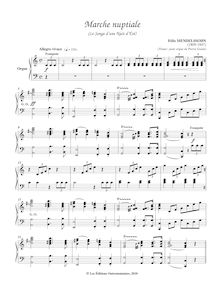 Partition Easy arrangement pour orgue without pédale ou piano, Musik zu Ein Sommernachtstraum