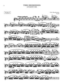Partition violons I, pour Hebrides, Op.26, Fingal s CaveLe Ebridi par Felix Mendelssohn