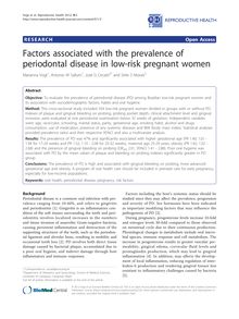Factors associated with the prevalence of periodontal disease in low-risk pregnant women