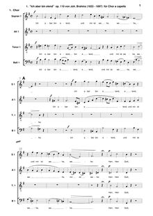 Partition chœur 1 score, 3 Motets, 3 Motetten, Brahms, Johannes