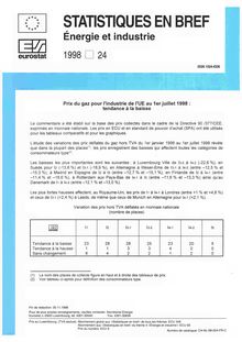 Prix du gaz pour l industrie de l UE au 1er juillet 1998