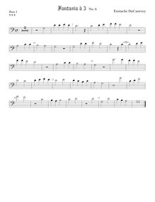 Partition Bass1 viole de gambe (basse clef), fantaisies pour 3 violes de gambe