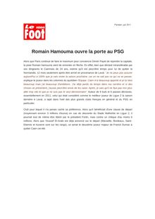 Romain Hamouma ouvre la porte au PSG