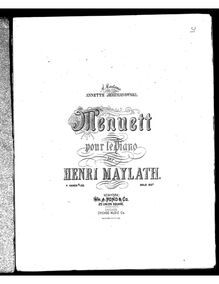 Partition complète, Menuett, E♭ major, Maylath, Henry par Henry Maylath