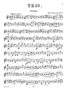 Partition de violon, Piano Trio, Trio for Violin, Cello and Piano, Op.95 No.1