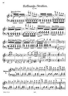 Partition Transcription pour piano solo, Hoffnungs-Strahlen, Op.158