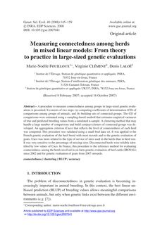 Measuring connectedness among herds in mixed linear models: From theory to practice in large-sized genetic evaluations