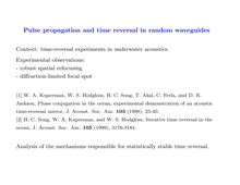 Pulse propagation and time reversal in random waveguides