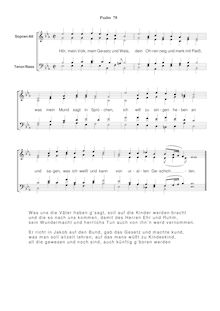 Partition Ps.78: Hör, mein Volk, mein Gesetz und Weis, SWV 175, Becker Psalter, Op.5