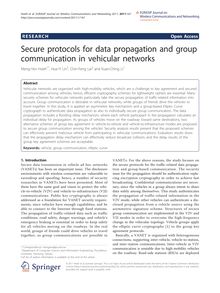 Secure protocols for data propagation and group communication in vehicular networks