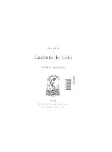 Poèmes barbares / oeuvres de Leconte de Lisle