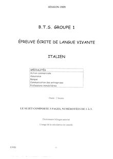 Btsac 2005 examen italien lv1