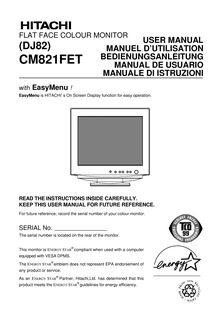 Notice Moniteurs Hitachi  CM821FET
