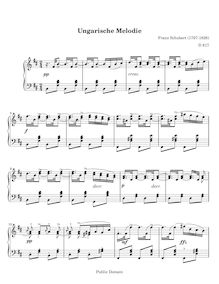 Partition complète, Ungarische Melodie, B minor, Schubert, Franz