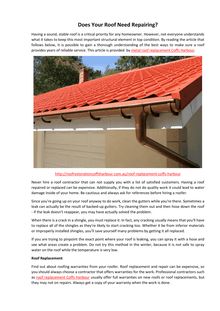Does Your Roof Need Repairing?